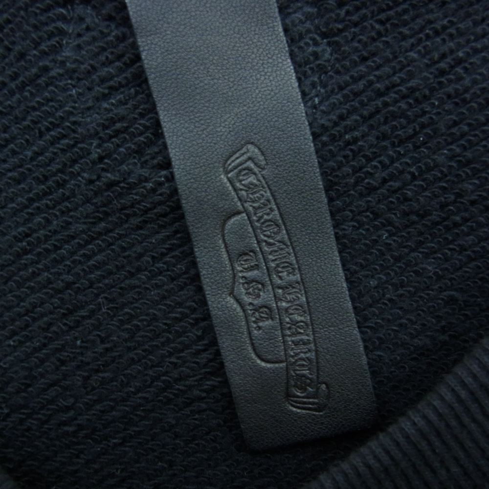 CHROME HEARTS クロムハーツ（原本無） 2212-304-6603 Y Not Crewneck SWEAT スウェット シャツ レザークロスパッチ ポケット付 ブラック系 S【中古】