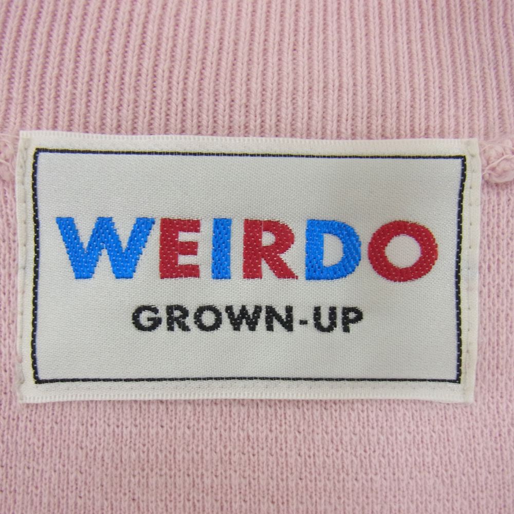 WEIRDO ウィアード 19SS WRD-19-SS-32 WHO? S/S T-SHIRTS オーバーサイズ ポケット サーマル ワッフル 半袖 Tシャツ カットソー  ピンク系 M【中古】