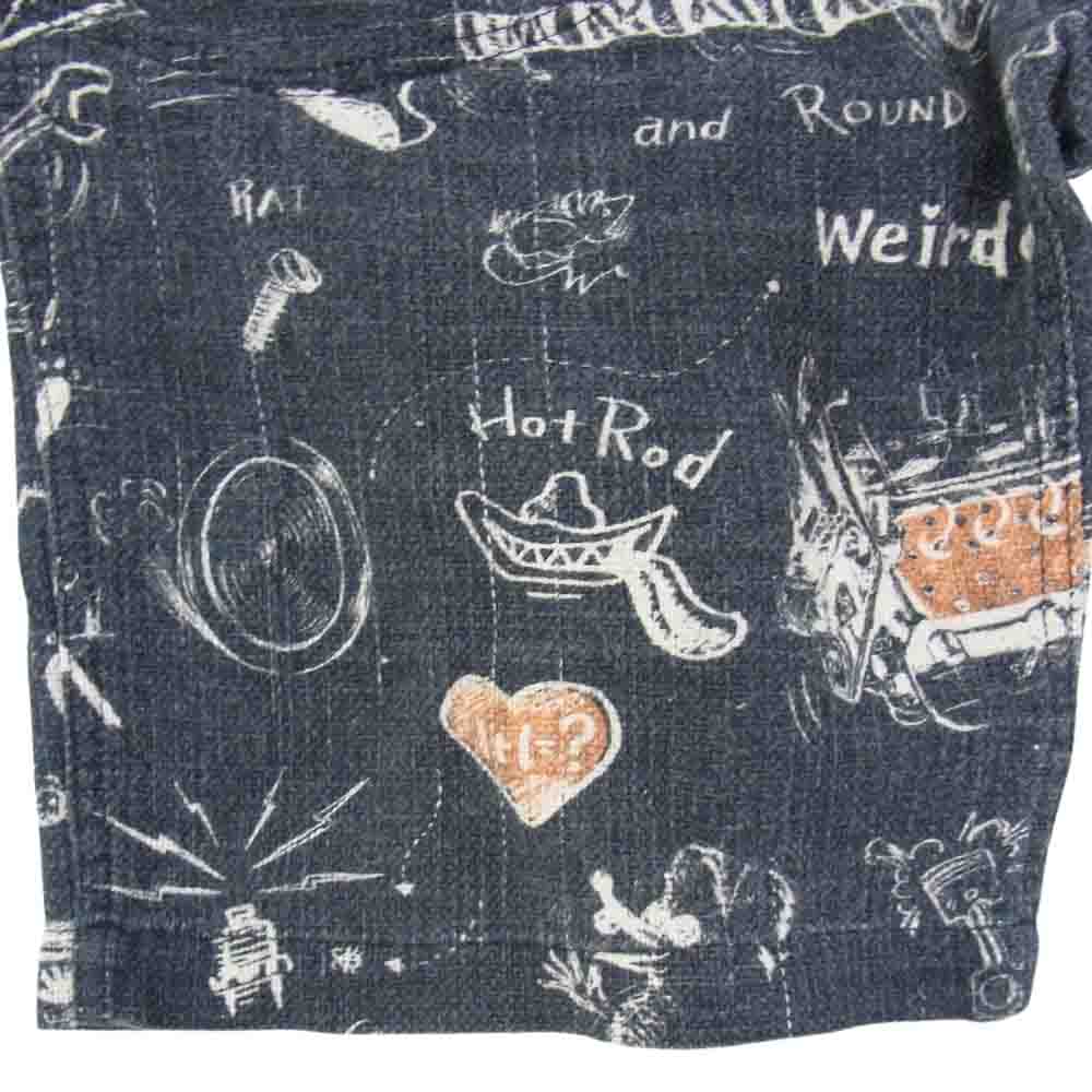 WEIRDO ウィアード 15SS WRD-15-SS-04 Scribbled Shorts 総柄 ショーツ ハーフ パンツ ブラック系 M【中古】