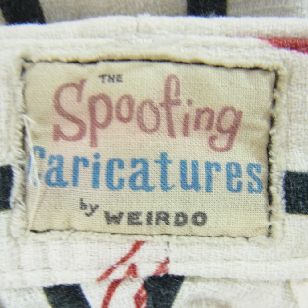 WEIRDO ウィアード 13SS WRD-13-SS-41 Spoofing Caricatures ジェイル ストライプ ショーツ ハーフ パンツ オフホワイト系 M【中古】