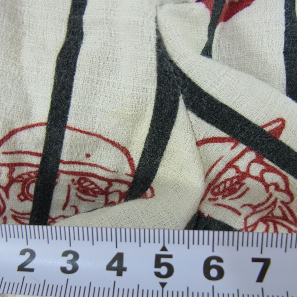 WEIRDO ウィアード 13SS WRD-13-SS-41 Spoofing Caricatures ジェイル ストライプ ショーツ ハーフ パンツ オフホワイト系 M【中古】