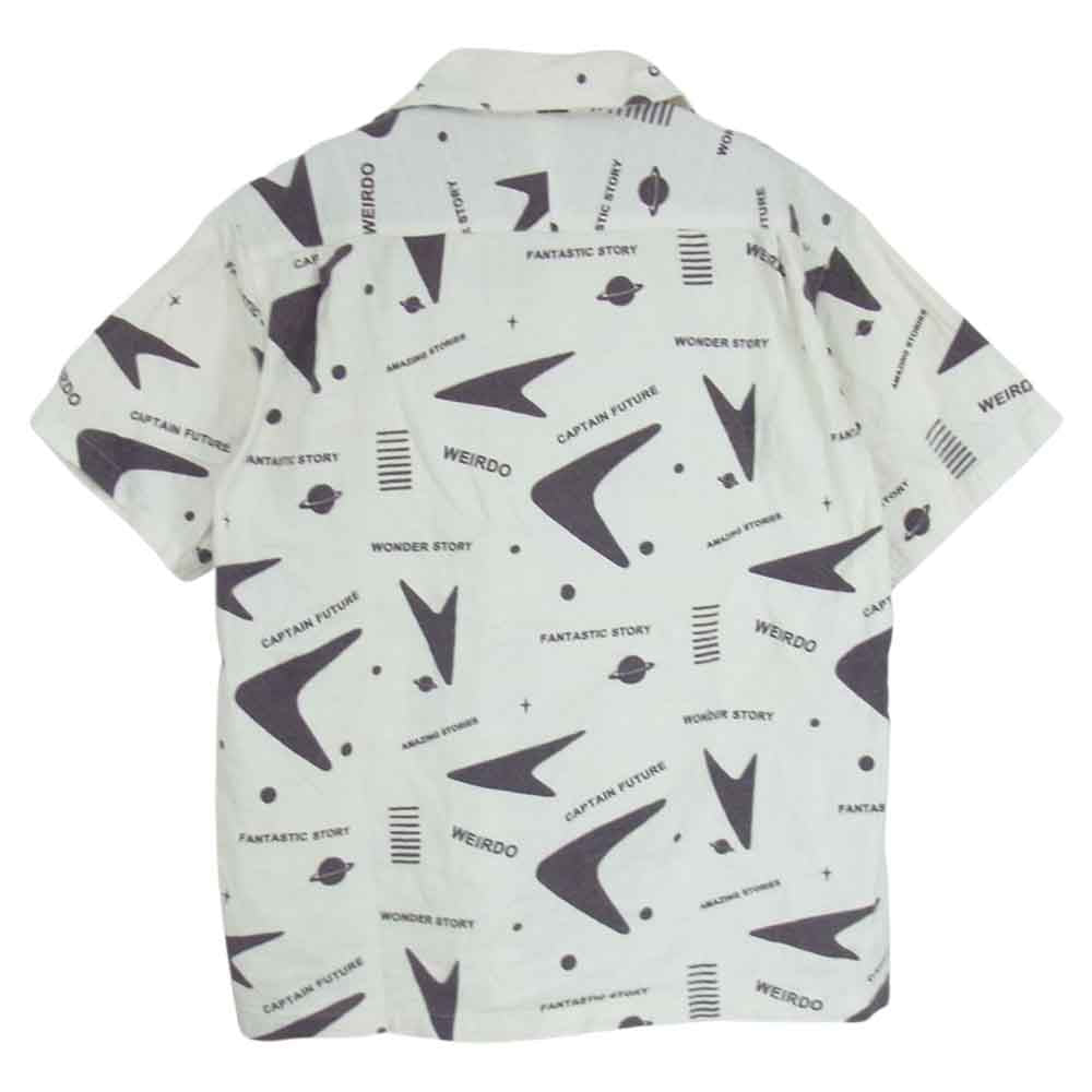WEIRDO ウィアード 12SS WRD-12-SS-09 WRD ATOMIC SH-S アトミック 宇宙 スぺース 総柄 半袖 シャツ ホワイト系 M【中古】