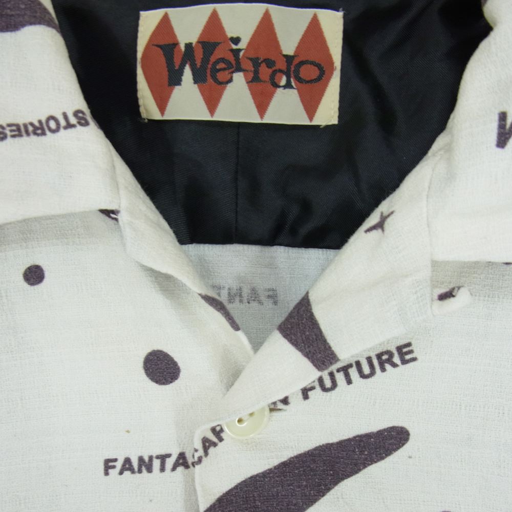 WEIRDO ウィアード 12SS WRD-12-SS-09 WRD ATOMIC SH-S アトミック 宇宙 スぺース 総柄 半袖 シャツ ホワイト系 M【中古】
