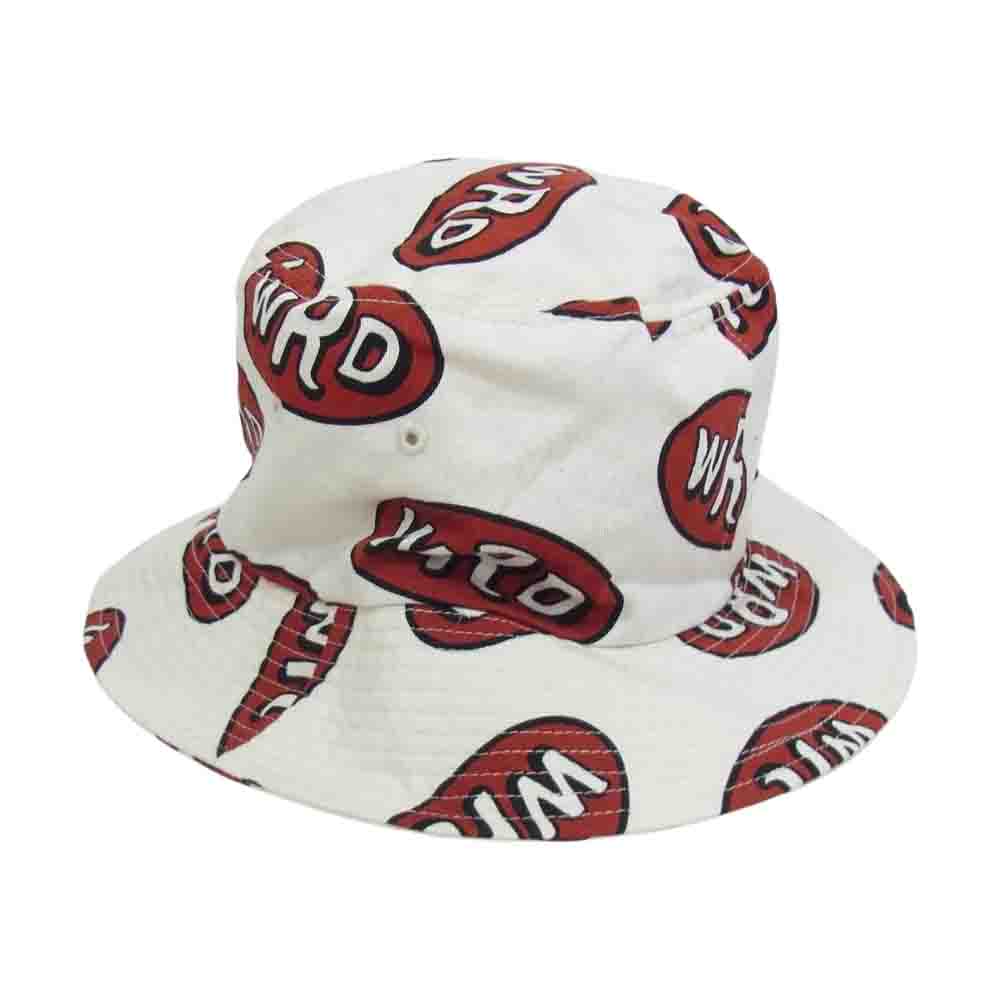 WEIRDO ウィアード WRD HAT 総柄 バケット ハット ホワイト系 M【中古】