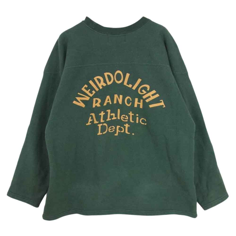 WEIRDO ウィアード 19AW WRD-19-AW-14 FOOT BALL SWEAT WEIRDOLIGHT RANCH モンスター プリント フットボール スウェット トレーナー グリーン系 M【中古】