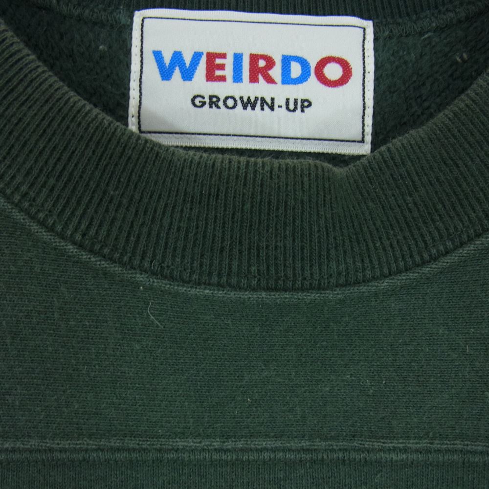 WEIRDO ウィアード 19AW WRD-19-AW-14 FOOT BALL SWEAT WEIRDOLIGHT RANCH モンスター プリント フットボール スウェット トレーナー グリーン系 M【中古】