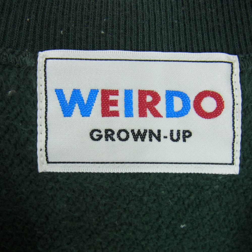 WEIRDO ウィアード 19AW WRD-19-AW-14 FOOT BALL SWEAT WEIRDOLIGHT RANCH モンスター プリント フットボール スウェット トレーナー グリーン系 M【中古】