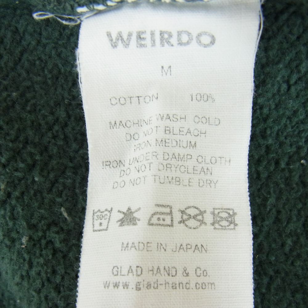 WEIRDO ウィアード 19AW WRD-19-AW-14 FOOT BALL SWEAT WEIRDOLIGHT RANCH モンスター プリント フットボール スウェット トレーナー グリーン系 M【中古】