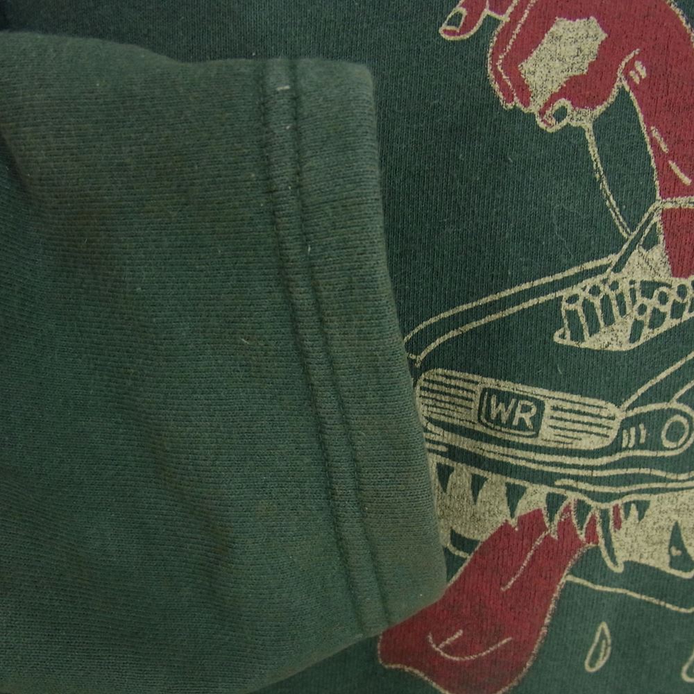 WEIRDO ウィアード 19AW WRD-19-AW-14 FOOT BALL SWEAT WEIRDOLIGHT RANCH モンスター プリント フットボール スウェット トレーナー グリーン系 M【中古】