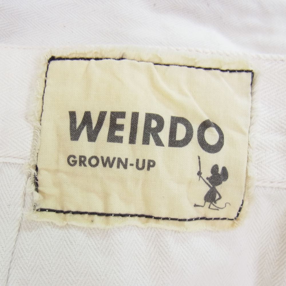 WEIRDO ウィアード 15AW WRD-15-AW-11 MANIA BIG PANTS マニア ビッグ サスペンダー ヘリンボーン パンツ オフホワイト系 M【中古】