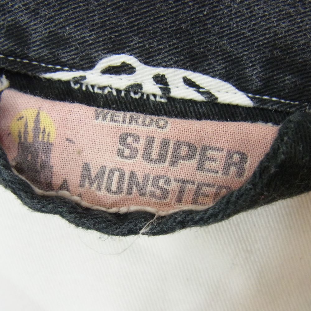 WEIRDO ウィアード 14SS WRD-14-SS-14 SUPER MONSTERS スーパー モンスターズ 総柄 ボーダー 半袖 シャツ ホワイト系 M【中古】