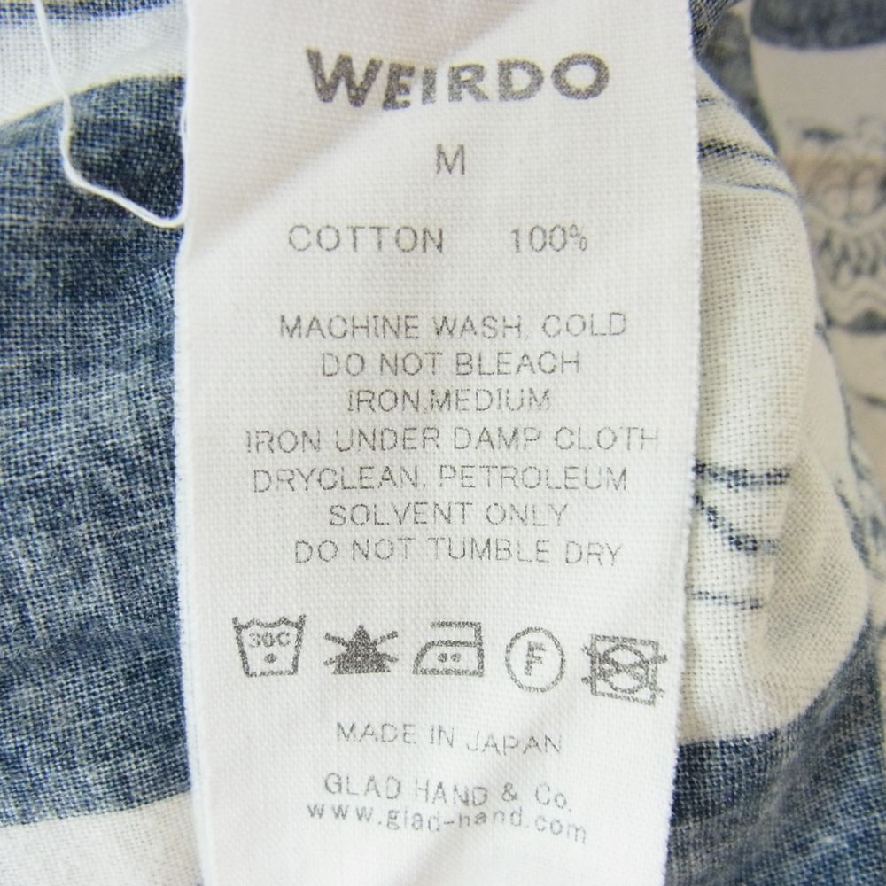 WEIRDO ウィアード 17SS WRD-17-SS-15 WIRED INITIALS S/S SHIRT イニシャル チェック チェッカーボード モンスター 総柄 半袖 シャツ ブラック系 M【中古】
