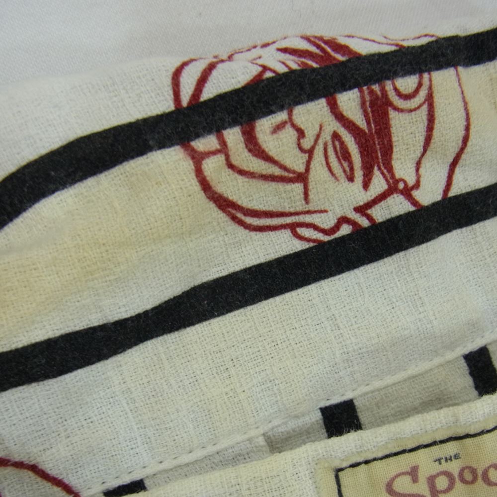 WEIRDO ウィアード 13SS WRD-13-SS-40 Spoofing Caricatures ジェイル ストライプ 半袖 シャツ ホワイト系 M【中古】