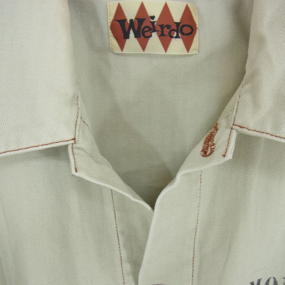 WEIRDO ウィアード 12SS WRD-12-SS-03 MONSTER COVERALL モンスター ペイント ステンシル ヘリンボーン カバーオール ジャケット ベージュ系 M【中古】