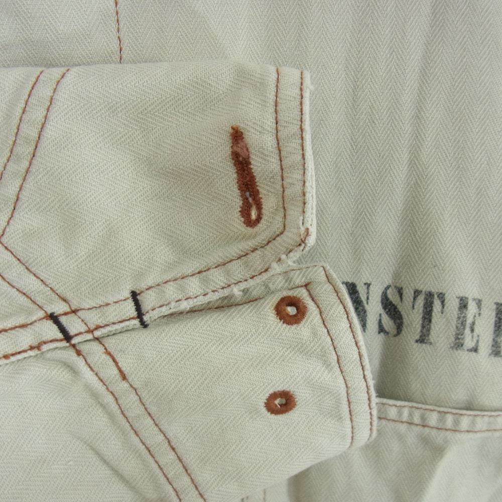 WEIRDO ウィアード 12SS WRD-12-SS-03 MONSTER COVERALL モンスター ペイント ステンシル ヘリンボーン カバーオール ジャケット ベージュ系 M【中古】