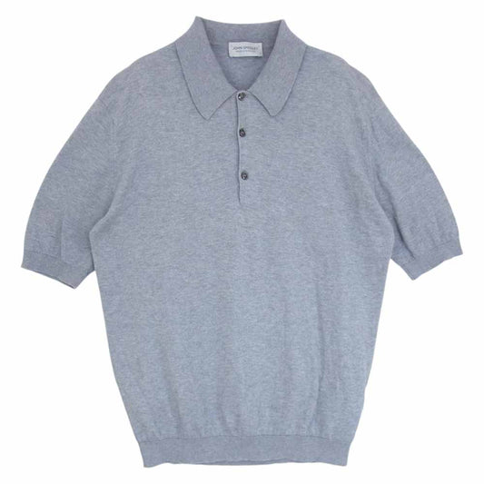 JOHN SMEDLEY イギリス製 コットン ニット ポロシャツ グレー系 S【中古】