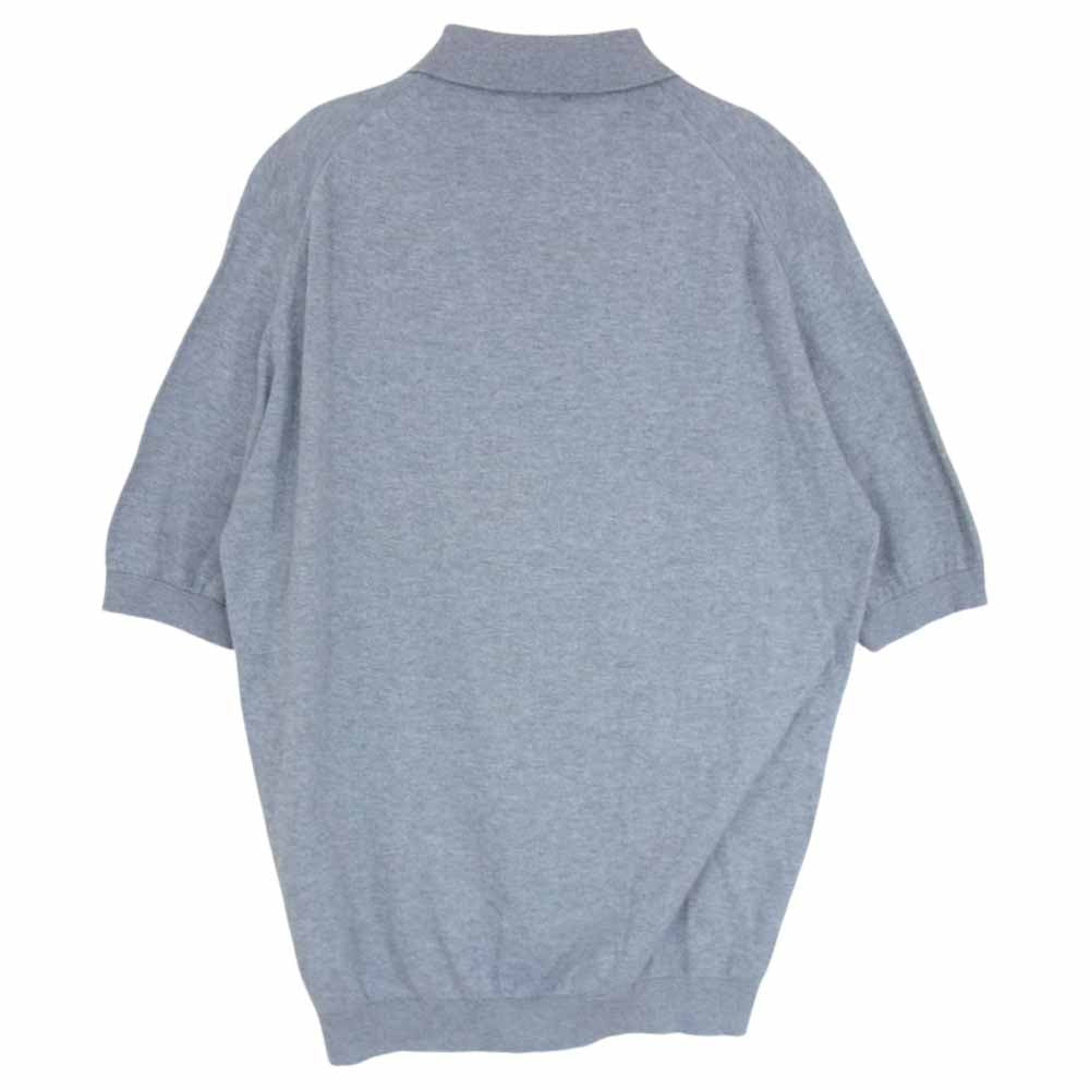 JOHN SMEDLEY イギリス製 コットン ニット ポロシャツ グレー系 S【中古】