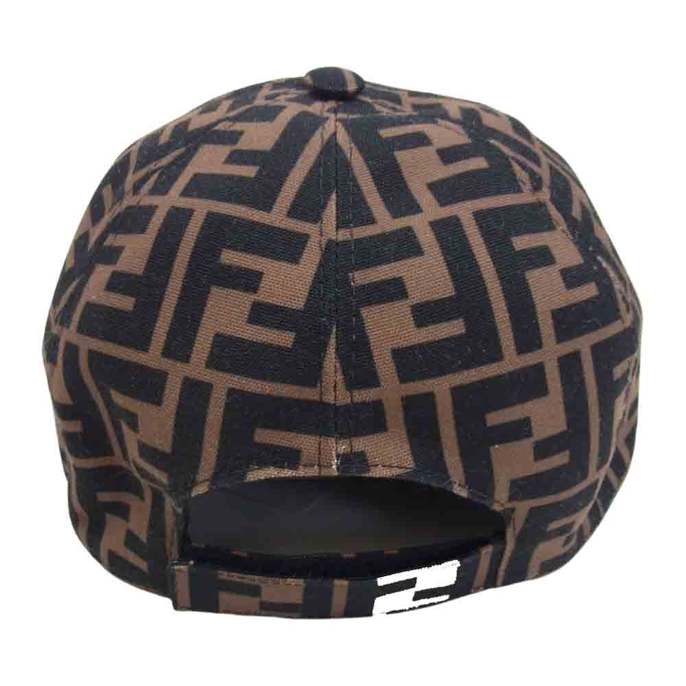 FENDI フェンディ FXQ498 A6NR TU ズッカ柄 ベースボールキャップ ブラウン系【中古】
