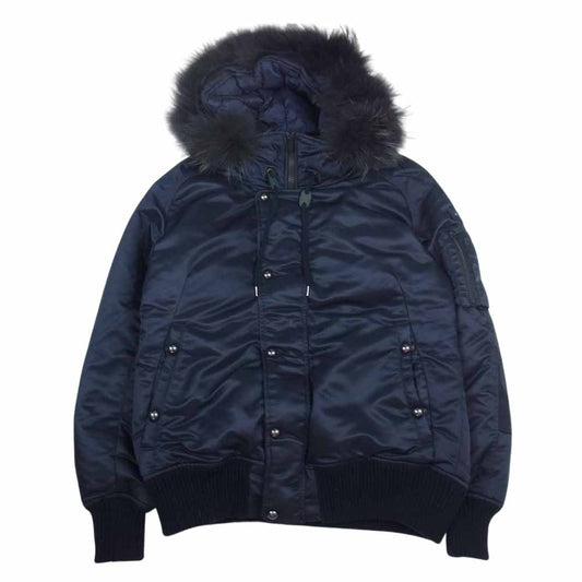 TATRAS タトラス MTA17A4349 PERUGIA ペルージャ ファー フーディ ダウン ジャケット ネイビー系 175/96A【美品】【中古】