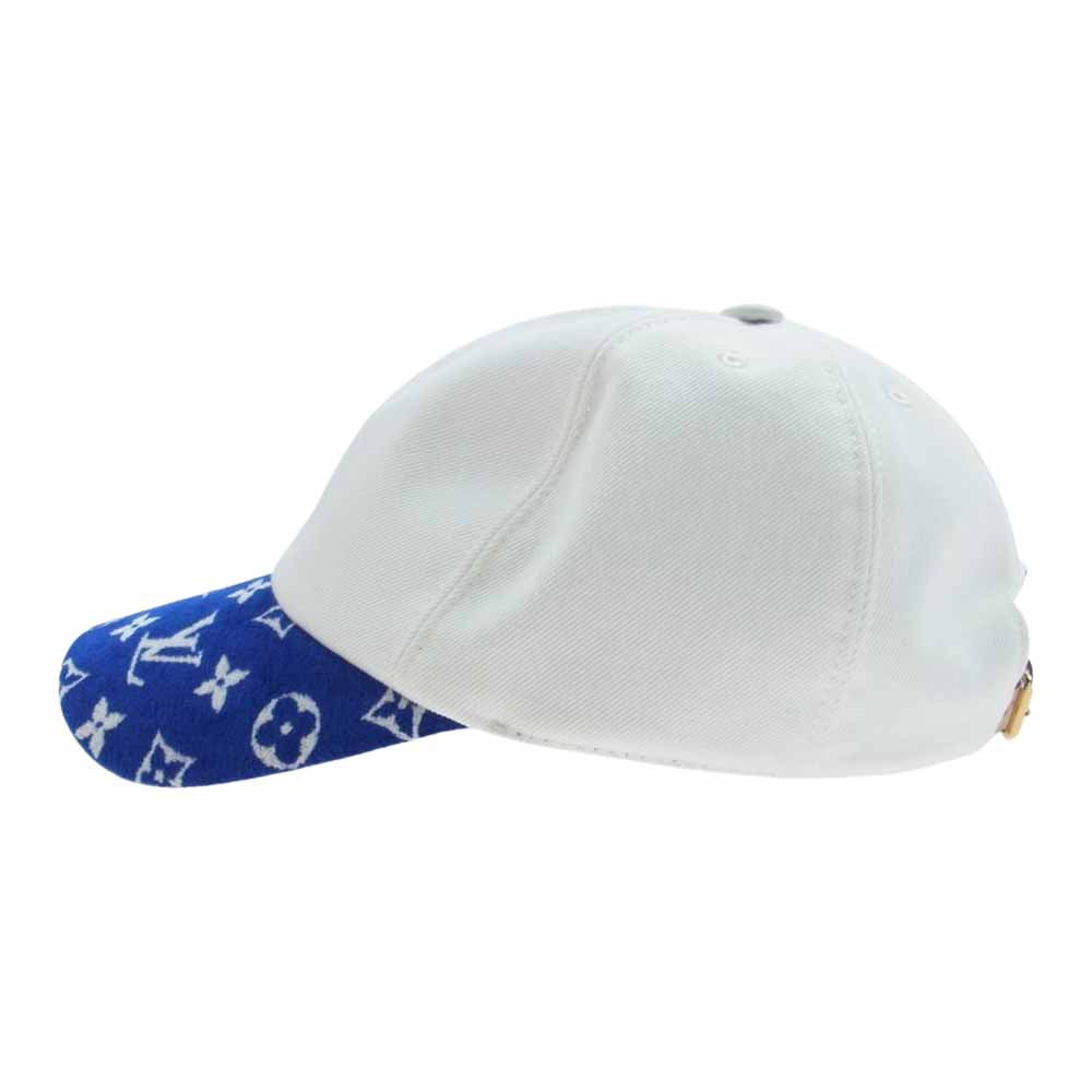 LOUIS VUITTON ルイ・ヴィトン M77741 LV マッチ モノグラム キャップ ホワイト系 ブルー系【美品】【中古】
