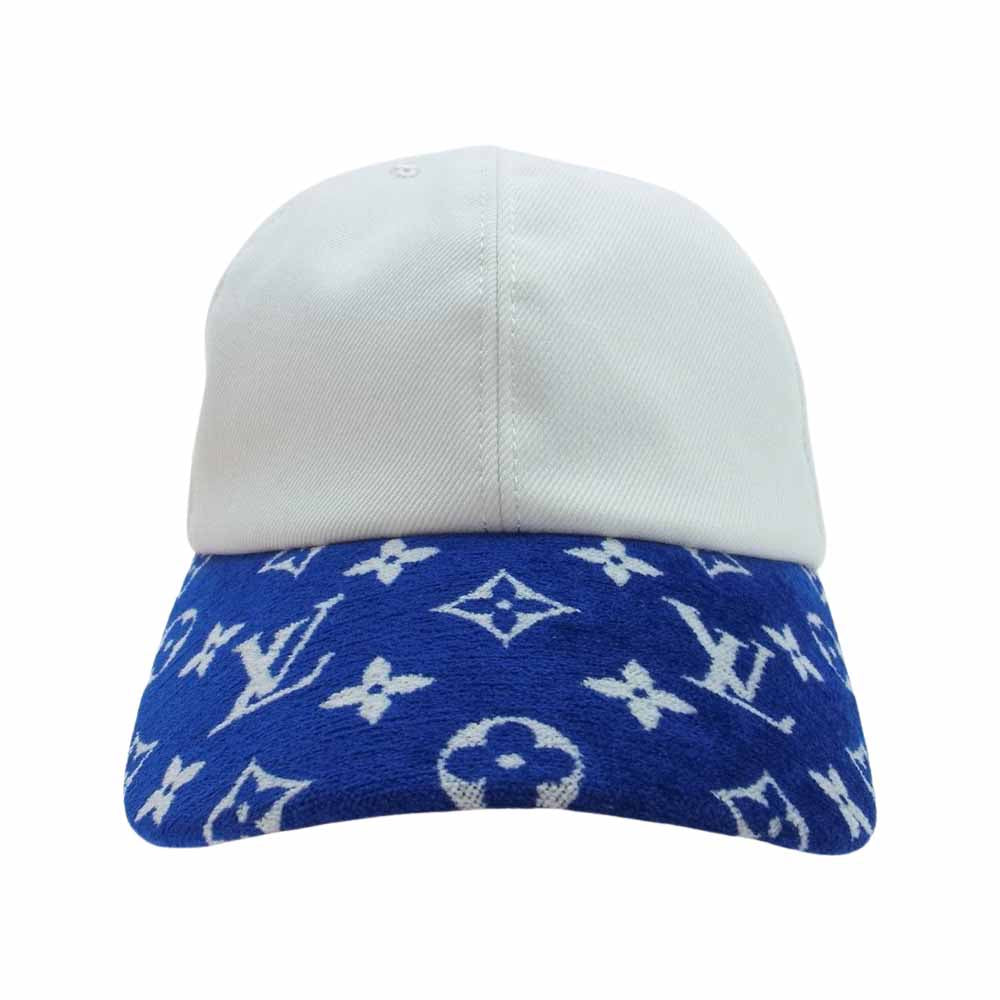 LOUIS VUITTON ルイ・ヴィトン M77741 LV マッチ モノグラム キャップ ホワイト系 ブルー系【美品】【中古】