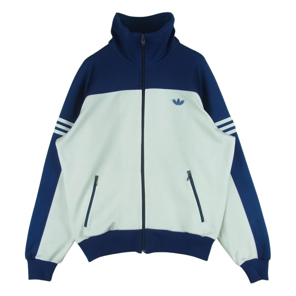 adidas アディダス VINTAGE ヴィンテージ 西ドイツ 70s 80s トラック ジャケット ジャージ ホワイト系 ネイビー系【中古】