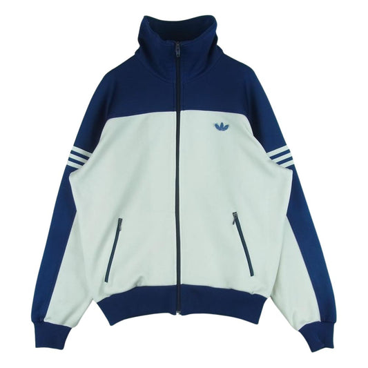 adidas アディダス VINTAGE ヴィンテージ 西ドイツ 70s 80s トラック ジャケット ジャージ ホワイト系 ネイビー系【中古】