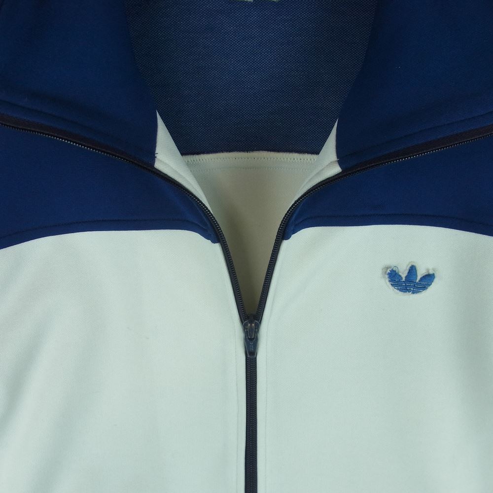 アディダス　ヴィンテージ　トラックジャケット　希少　6号　白×紺色　西ドイツ アディダス ヴィンテージ トラックジャケット 希少 6号 白×紺色