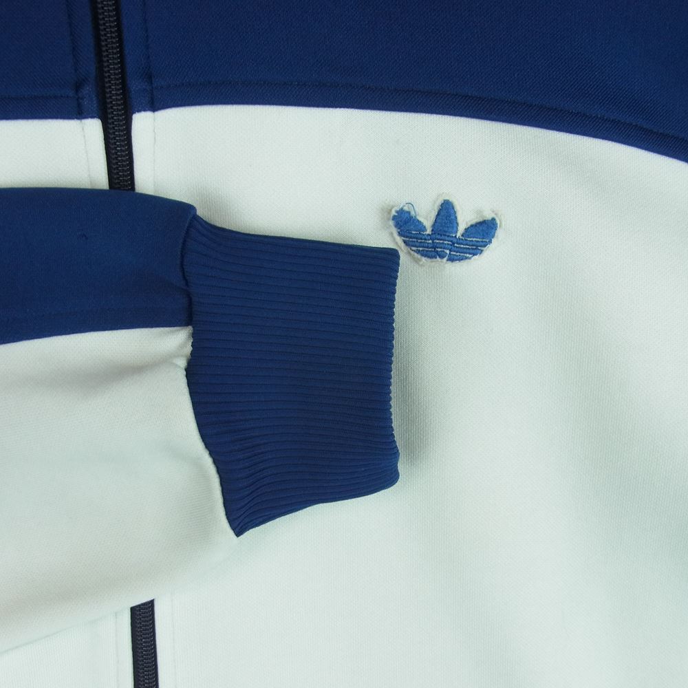 アディダス　ヴィンテージ　トラックジャケット　希少　6号　白×紺色　西ドイツ アディダス ヴィンテージ トラックジャケット 希少 6号 白×紺色