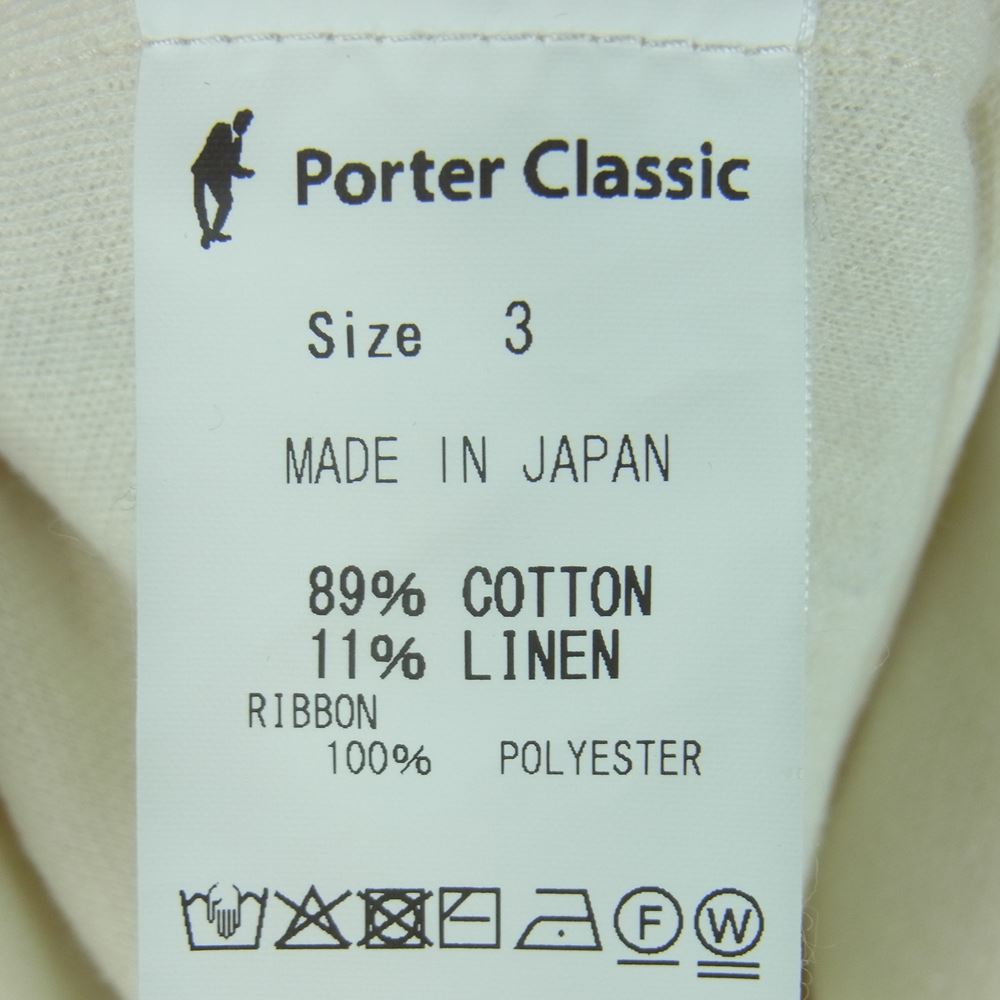 PORTER CLASSIC ポータークラシック 21SS SUMMER PILE T-SHIRT サマー パイル Tシャツ オフホワイト系 ライトベージュ系 3【中古】