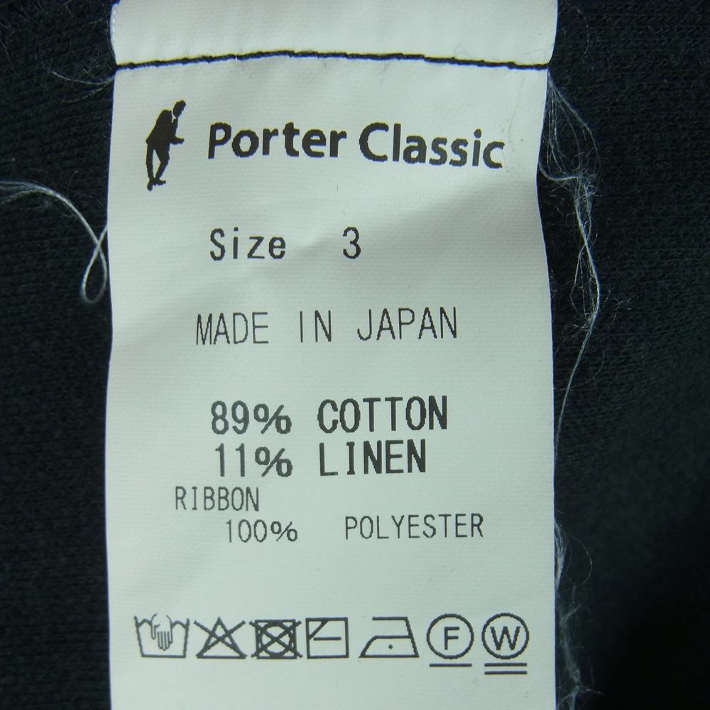 PORTER CLASSIC ポータークラシック 21SS SUMMER PILE T-SHIRT サマー パイル Tシャツ ブラック系 3【中古】