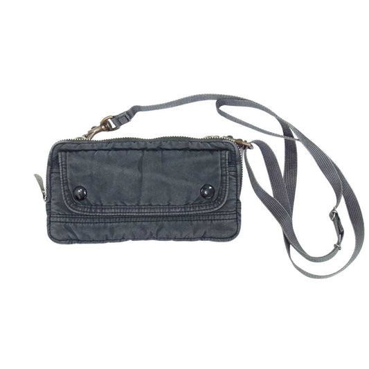 PORTER CLASSIC ポータークラシック SUPER NYLON WALLET POUCH 加工 スーパー ナイロン ショルダー ウォレット ポーチ バッグ  ブラック系【中古】