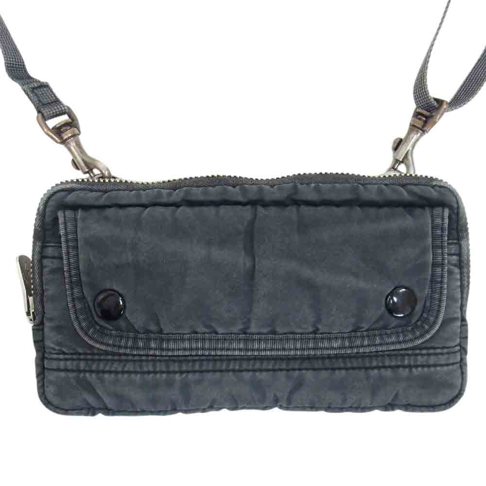 PORTER CLASSIC ポータークラシック SUPER NYLON WALLET POUCH 加工 スーパー ナイロン ショルダー ウォレット ポーチ バッグ  ブラック系【中古】