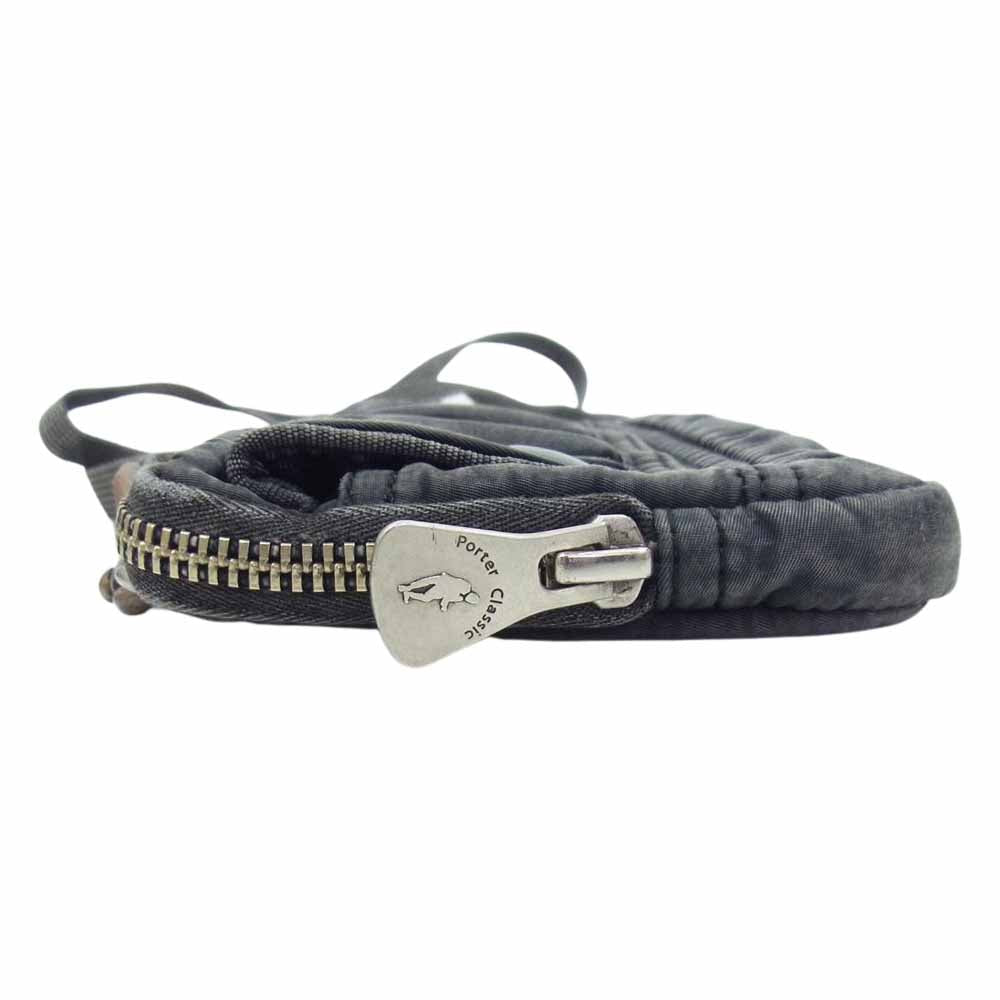 PORTER CLASSIC ポータークラシック SUPER NYLON WALLET POUCH 加工 スーパー ナイロン ショルダー ウォレット ポーチ バッグ  ブラック系【中古】