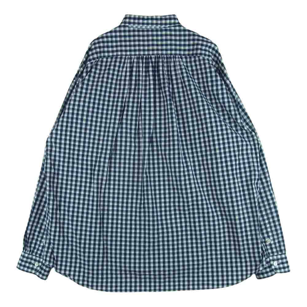 PORTER CLASSIC ポータークラシック ROLL UP GINGHAM CHECK SHIRT ロールアップ ギンガム チェック 長袖 シャツ ネイビー系 ホワイト系 L【中古】