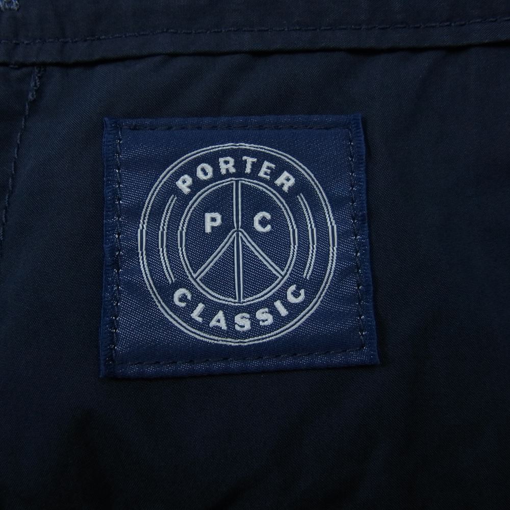 PORTER CLASSIC ポータークラシック 21SS POPLIN BEBOP PANTS ポプリン ビバップ タック パンツ ネイビー系 L【中古】
