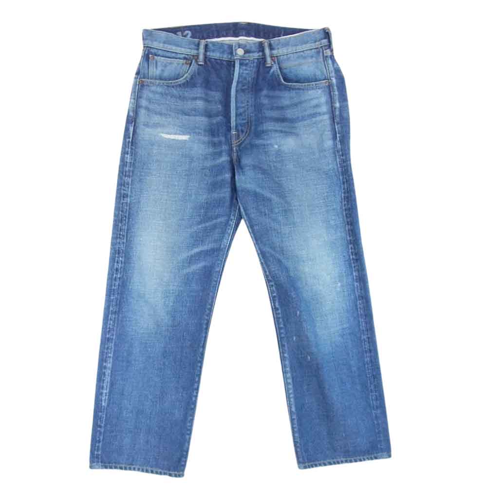VISVIM ビズビム 0118105005019 SOCIAL SCULPTURE 01 DAMAGED-12 ダメージ加工 ストレート デニム パンツ インディゴブルー系 34【中古】
