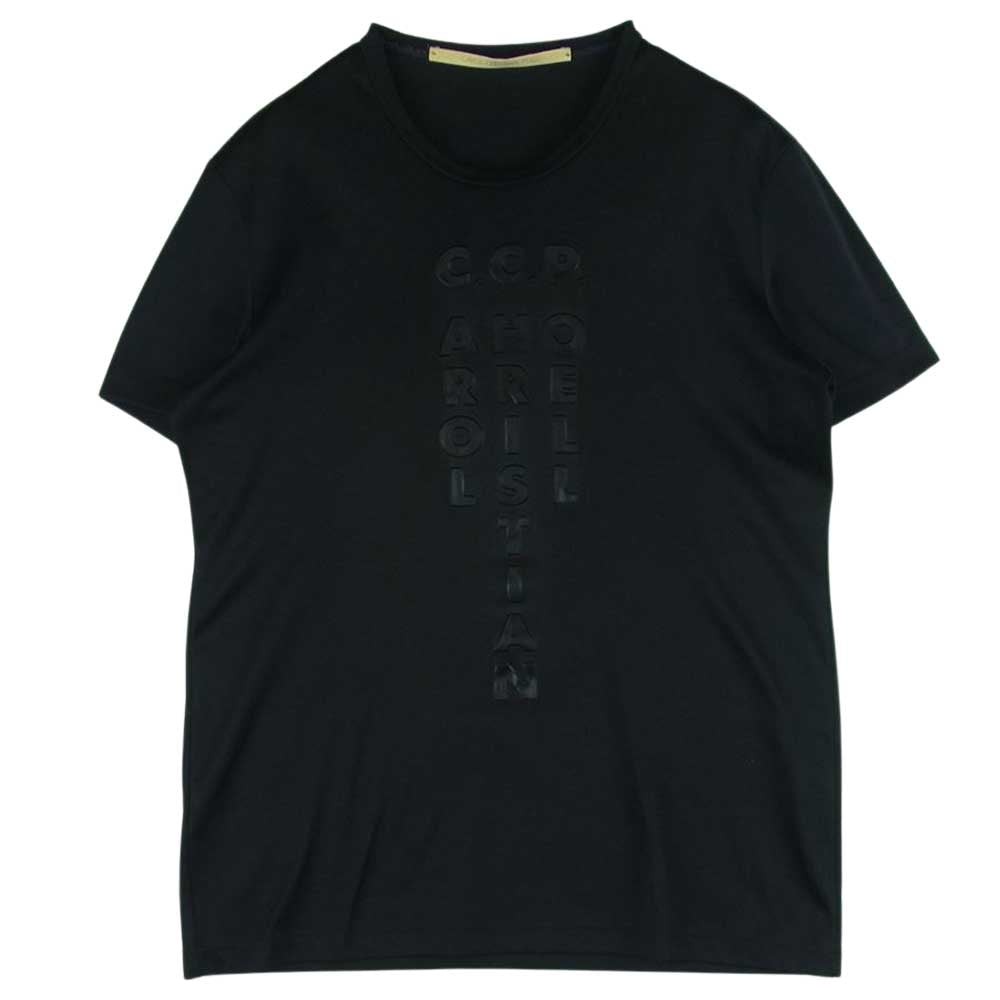 Carol Christian Poell キャロルクリスチャンポエル エンボス加工 半袖 ロゴ Tシャツ ブラック系 46【中古】