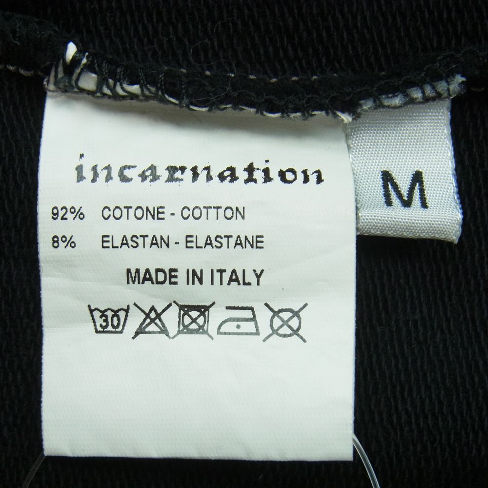 INCARNATION インカネーション 半袖 フーディー s/s パーカー コットン イタリア製 ブラック系 グレー系 M【中古】