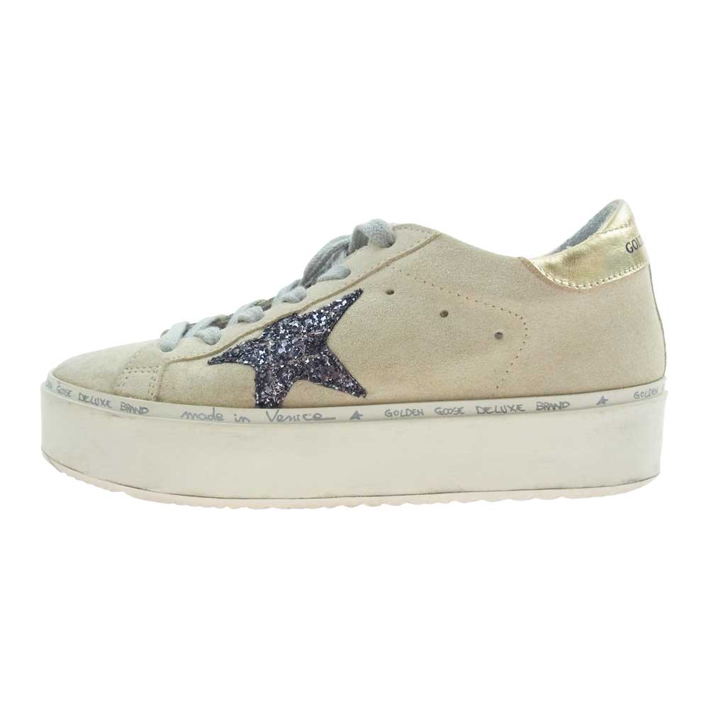 GOLDEN GOOSE ゴールデングース GGDB HI STAR ローカット スニーカー ベージュ系 ゴールド系 35【中古】