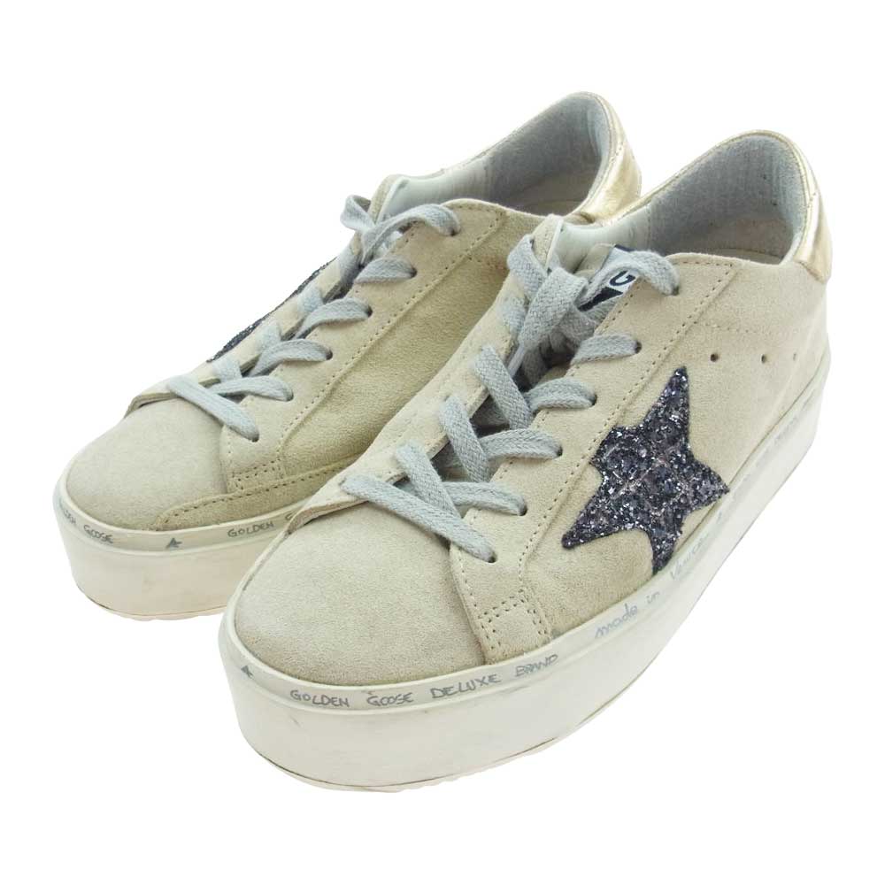 GOLDEN GOOSE ゴールデングース GGDB HI STAR ローカット スニーカー ベージュ系 ゴールド系 35【中古】