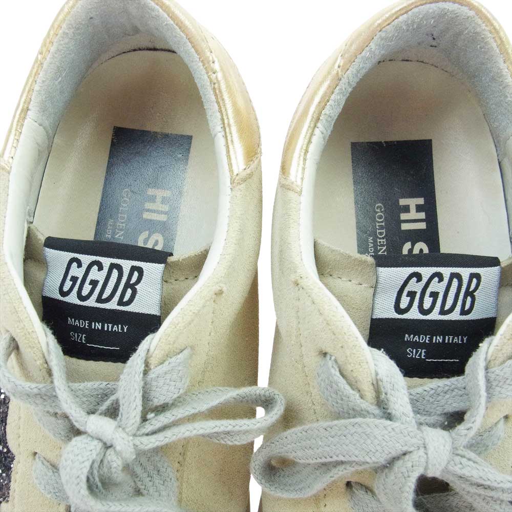 GOLDEN GOOSE ゴールデングース GGDB HI STAR ローカット スニーカー ベージュ系 ゴールド系 35【中古】