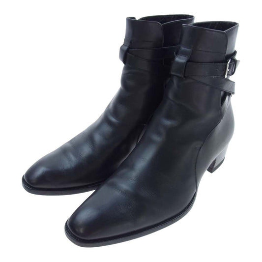 SAINT LAURENT サンローラン 458793 ベルト ジョッパー ブーツ レザー ブラック系 42【中古】