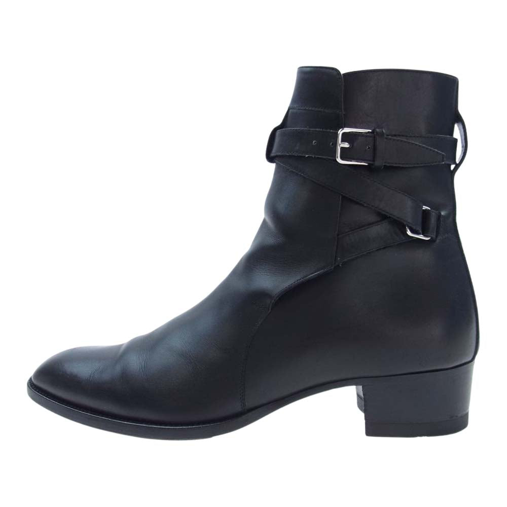 SAINT LAURENT サンローラン 458793 ベルト ジョッパー ブーツ レザー ブラック系 42【中古】