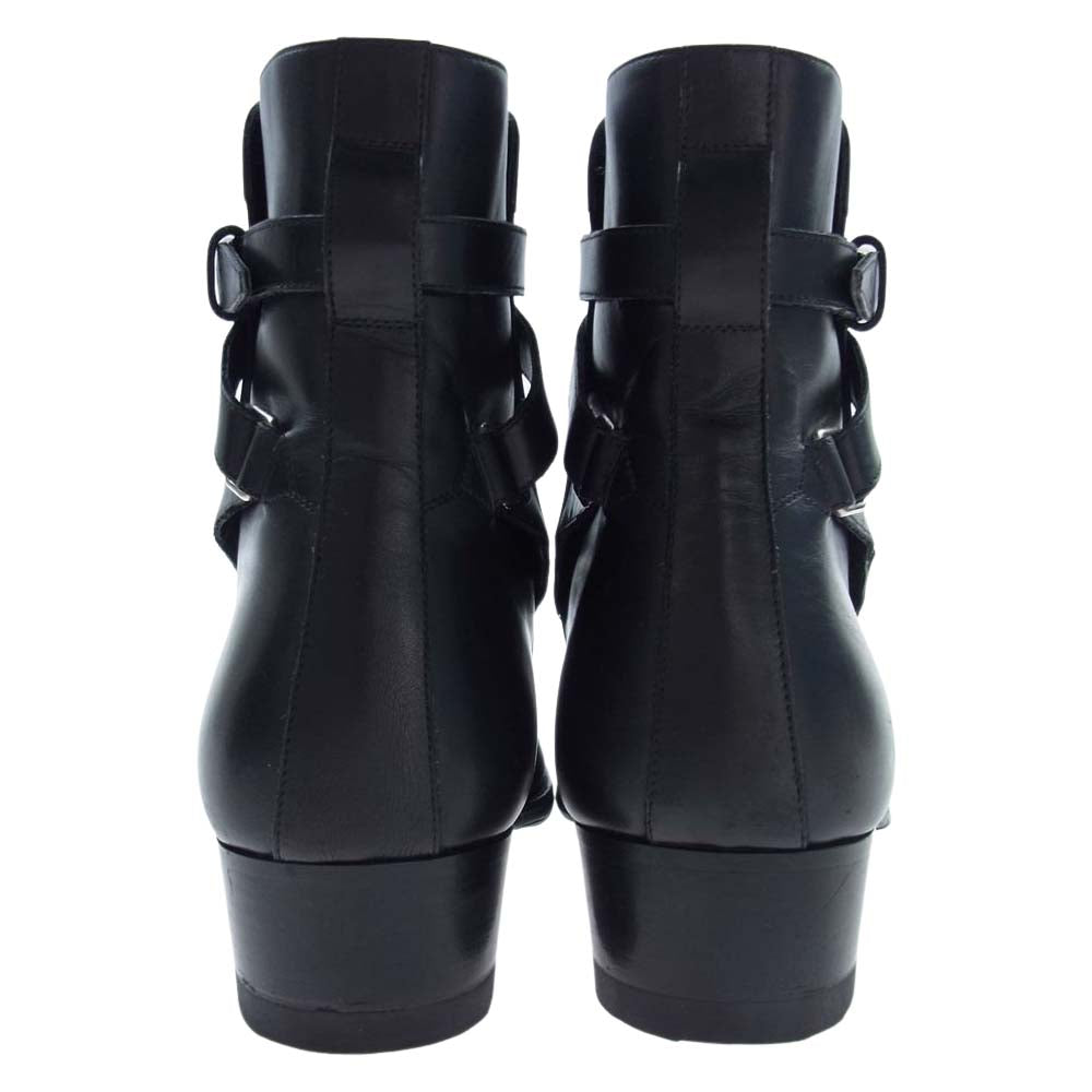 SAINT LAURENT サンローラン 458793 ベルト ジョッパー ブーツ レザー ブラック系 42【中古】