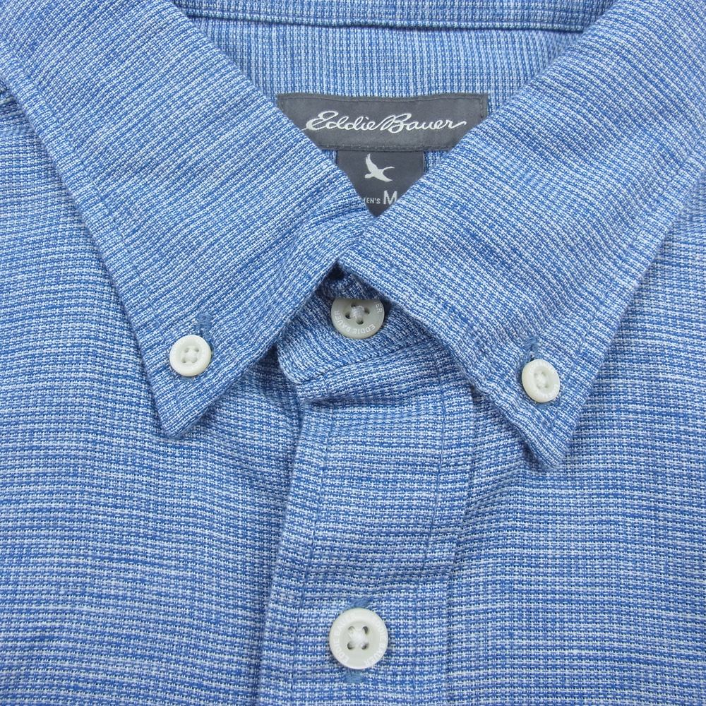 Eddie Bauer エディー・バウアー 【新古品】コットン リネン 半袖 シャツ ブルー系 M【新古品】【未使用】【中古】