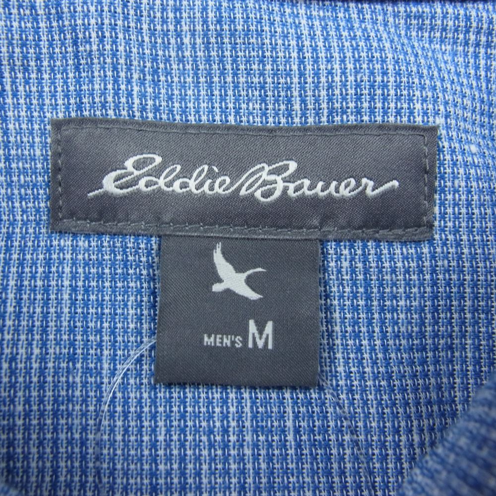 Eddie Bauer エディー・バウアー 【新古品】コットン リネン 半袖 シャツ ブルー系 M【新古品】【未使用】【中古】