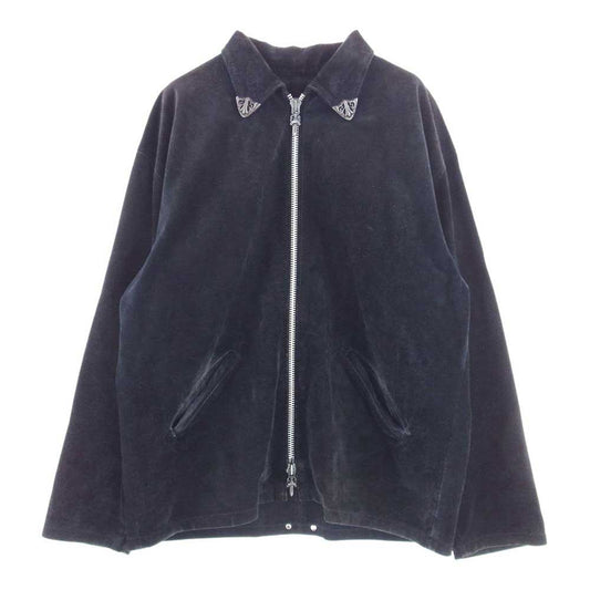 CHROME HEARTS クロムハーツ（原本無） ダガージップ スエード ブルゾン ジャケット ブラック系 S【中古】