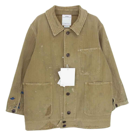 VISVIM ビズビム 18SS 0118105013026 BENNY JKT CRASH HERRINGBONE ベニー ジャケット クラッシュ ヘリンボーン カーキ系 1【中古】