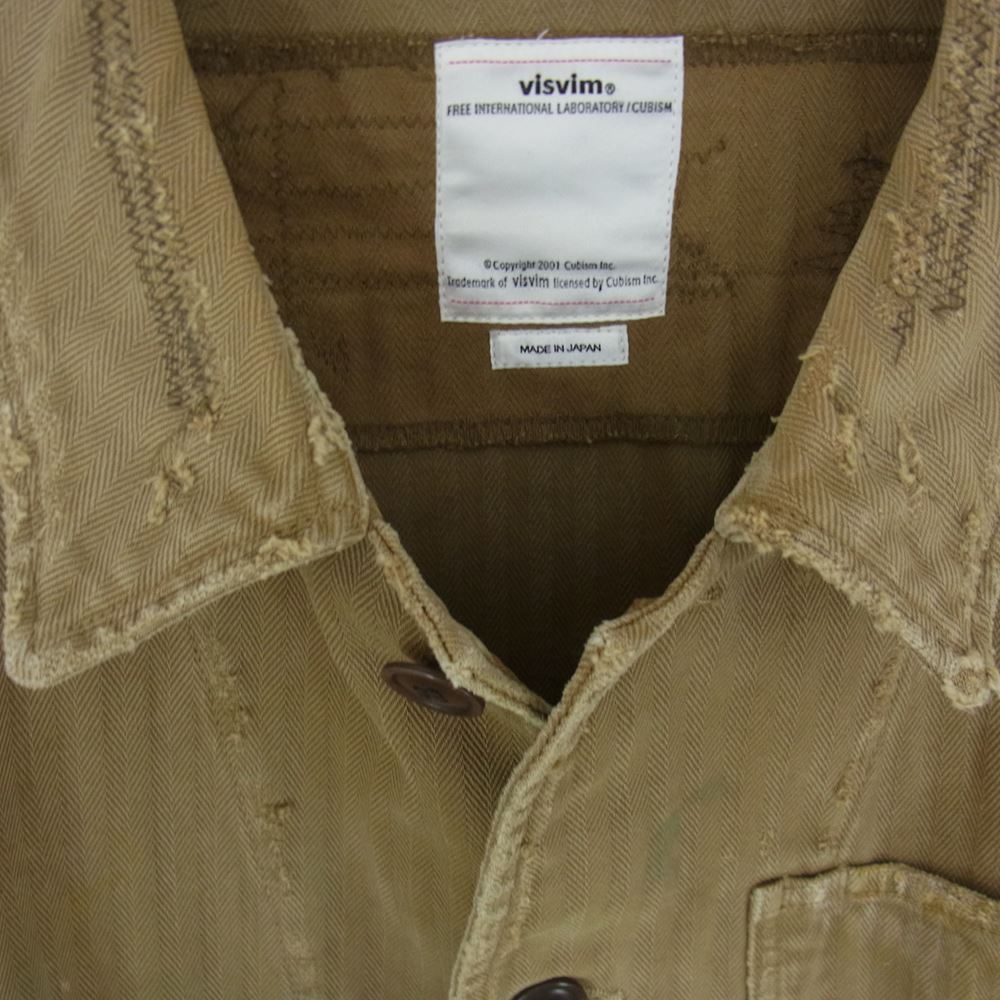 VISVIM ビズビム 18SS 0118105013026 BENNY JKT CRASH HERRINGBONE ベニー ジャケット クラッシュ ヘリンボーン カーキ系 1【中古】
